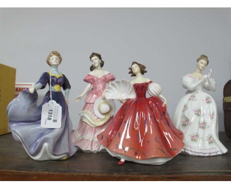 Four Royal Doulton Figurines, Summer Rose HN 3309, Amy HN 3854, Jacqueline HN 2333, First Waltz, (4).