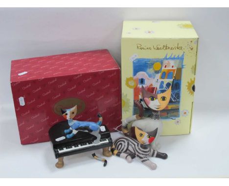Goebel Figure 'Latte &amp; Macchiato' by Rosina Wachtmeister, and Gino (tail broken), both boxed (2).