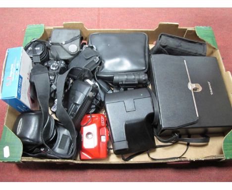 Canon EOS 350D with 18-55mm f=3.5-5.6 lens together with other cameras to include Polaroid, digital point and shoot from Olym