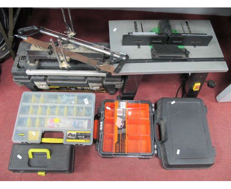 Weasel Saw, stand, tool boxes, fittings.
