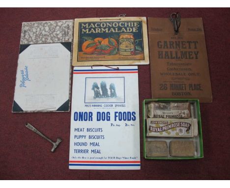 Vintage Advertising Material - a 1935 'Players Please' desk blotter and notepad, a circa 1920's Tobacconists and Confectioner
