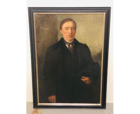 A 19th Century Oil on canvas portrait of Mr Robertson 104cm x 84cm AF(A donation will be made to Thames Hospice from the sale