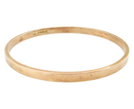 Early 20th century 9ct rose gold arm bangle, Chester 1924Condition Report:Approx 6.6gm, inner circumference = 22.5cm, depth =
