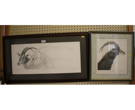 Gary Hodges'Vanishing' - Scimitar-horned Oryxlimited edition print 675/700signed in pencil21.5 x 60 cmand 'Crowning Glory' - 