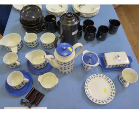 A Midwinter 'Roselle' pattern part breakfast service and a Denby Pottery part tea service 