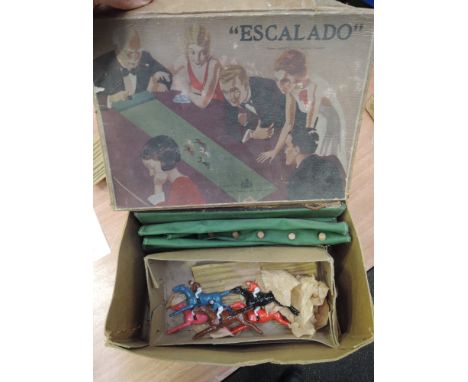 A Chad Valley Escalado game with five lead horses in original box