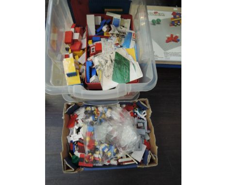 Two boxes of vintage Lego including figures