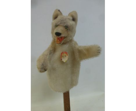 A Steiff puppet - 'Loopy the Wolf' with original tag. 1950/60s