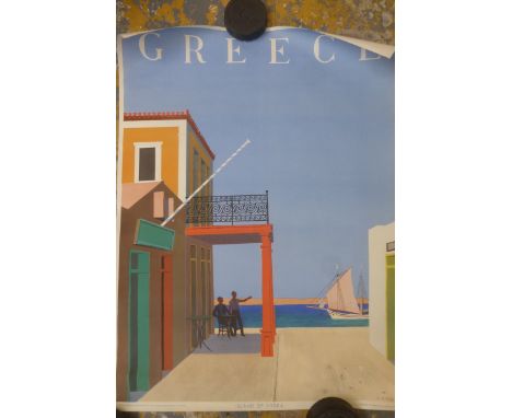 An original Greek Travel poster for the Island of Hydra, circa 1948.