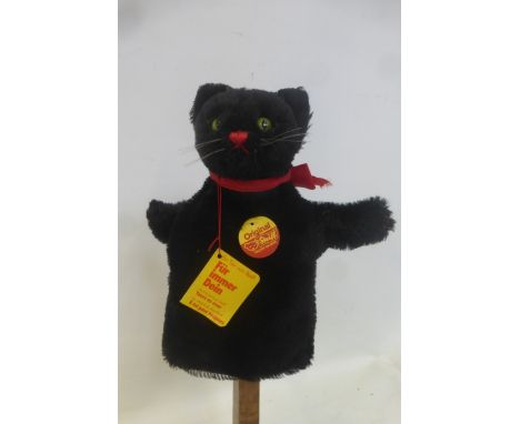 A Steiff puppet - 'Black Cat' with original tag. 1950/60s