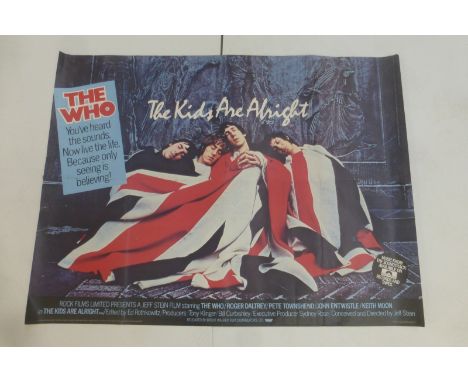 An original Who 'The Kids are alright' promotional poster, folded and bluetacked to the rear.