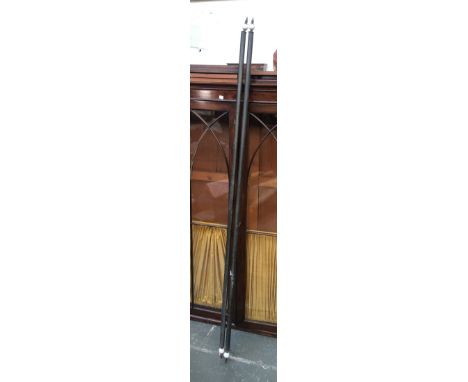 A pair of curtain poles with white ceramic ball ends, each 191cmL 