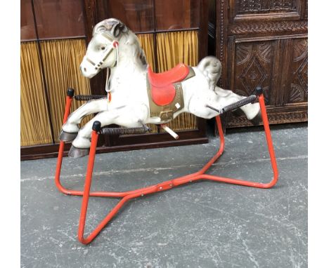 A Mobo Prairie King metal rocking horse, 101cmW 