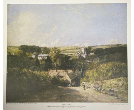 A very large quantity colour prints after John Constable, 'A View of Osmington Village with the Church and Vicarage 1816', ea