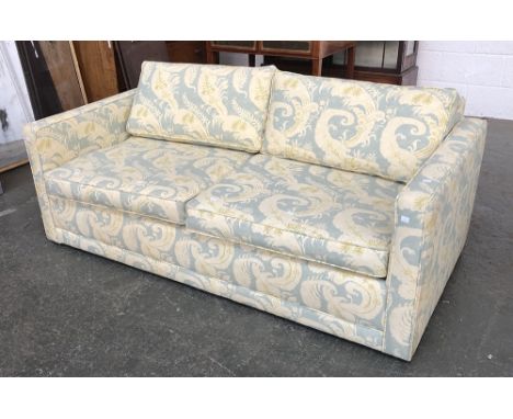 A three seater sofa upholstered in a fern fabric, 170cmW 