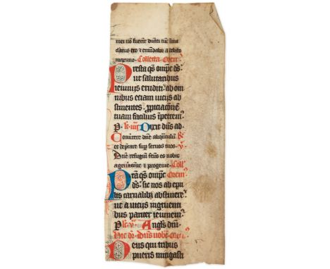 Collection of leaves - mostly from Biblical or liturgical manuscripts, in Latin and German  mostly from Biblical or liturgica