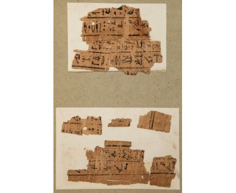 Fragments from an Egyptian Book of the Dead, - in hieroglyphic script, manuscript on papyrus [Egypt in hieroglyphic script, m
