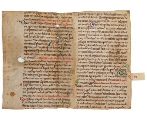 Large cutting - from an extremely early copy of Gratian’s Decretum  from an extremely early copy of Gratian s  Decretum  ,   