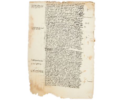 Three sets of legal notes, - perhaps made by medieval students or law practitioners, in Latin  perhaps made by medieval stude