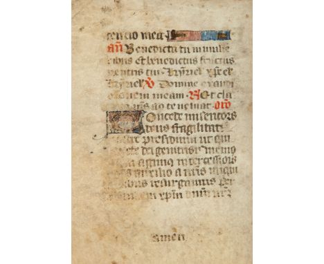 An early Book of Hours, - Use of Rome, in Latin, illuminated manuscript on parchment [France Use of Rome, in Latin, illuminat