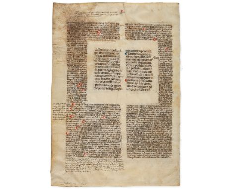 Leaf from a monumental manuscript - copy of Pope Boniface VIII, Sextus Liber Decretalium  copy of Pope Boniface VIII,  Sextus