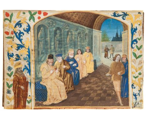 A Roman council, most probably the Senate, - large miniature from an illuminated manuscript of Cicero’s works... large miniat