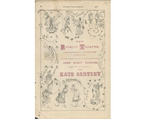 The Royalty Theatre, Dean Street, Soho, programme. 7th November 1877. 6 ¼"x10". Charles Lecocq Mariolaine. From single vendor