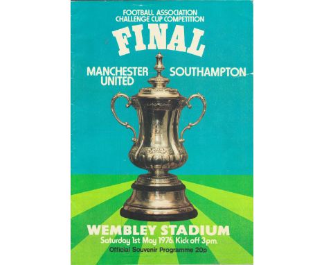 Football Association Challenge Cup Competition Final, 26 page official souvenir programme, 6 ¾"x9 ¾". Manchester United v. So