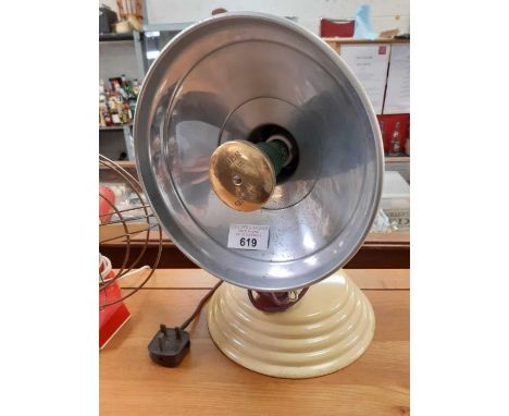 Vintage fan and old heat generator lamp