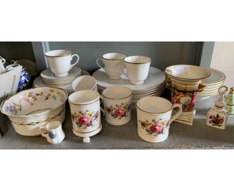 Box of assorted china plates &amp; cups to include Royal Worcester 