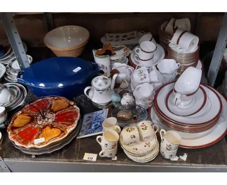 Royal Worcester Medici pattern part dinner service together with various other ceramics including tea services, cake stands e