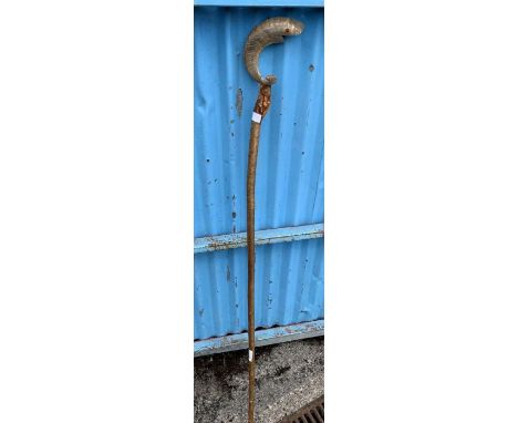 Horn handled walking stick