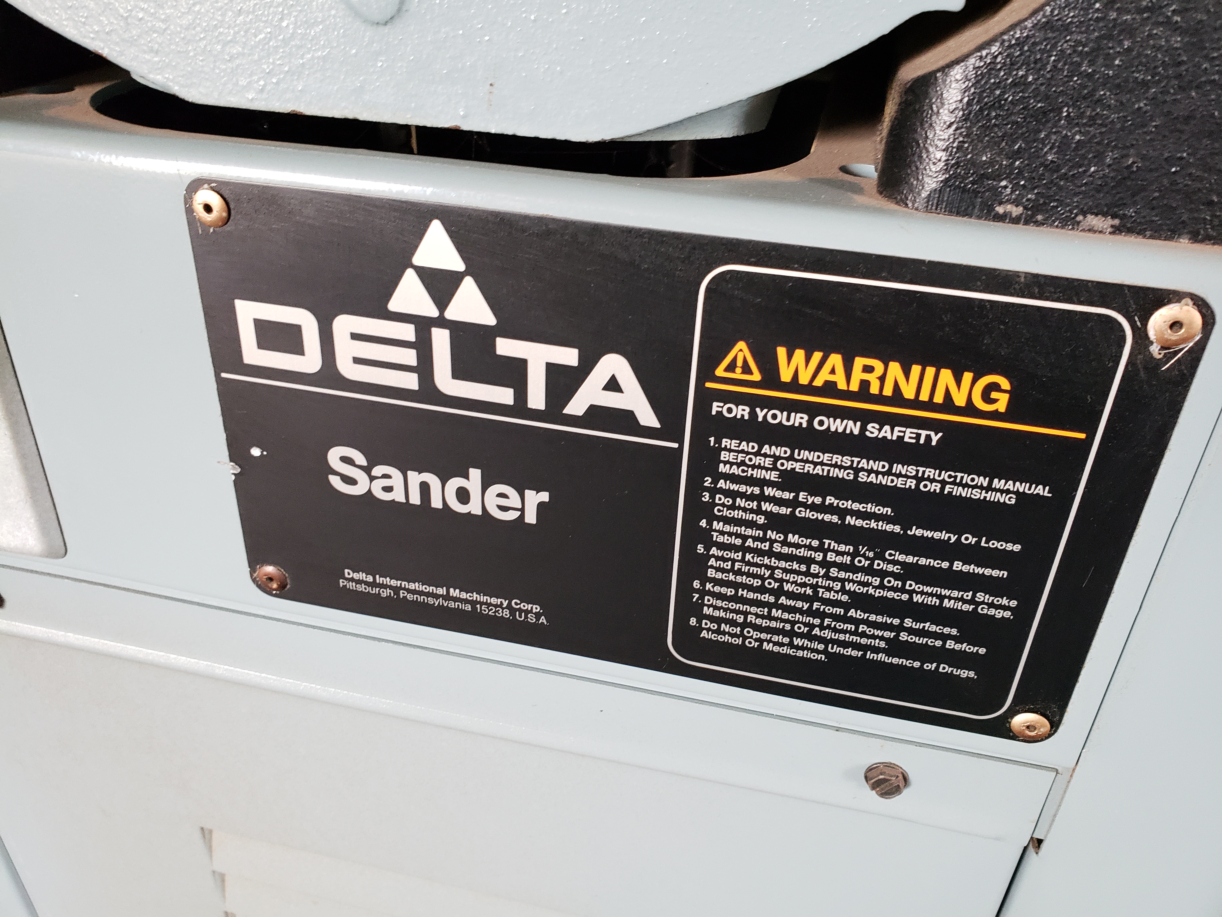 DELTA BELT SANDER DISC SANDER S89H72364 CAT52611 1½ HP/1PH 12" DISC
