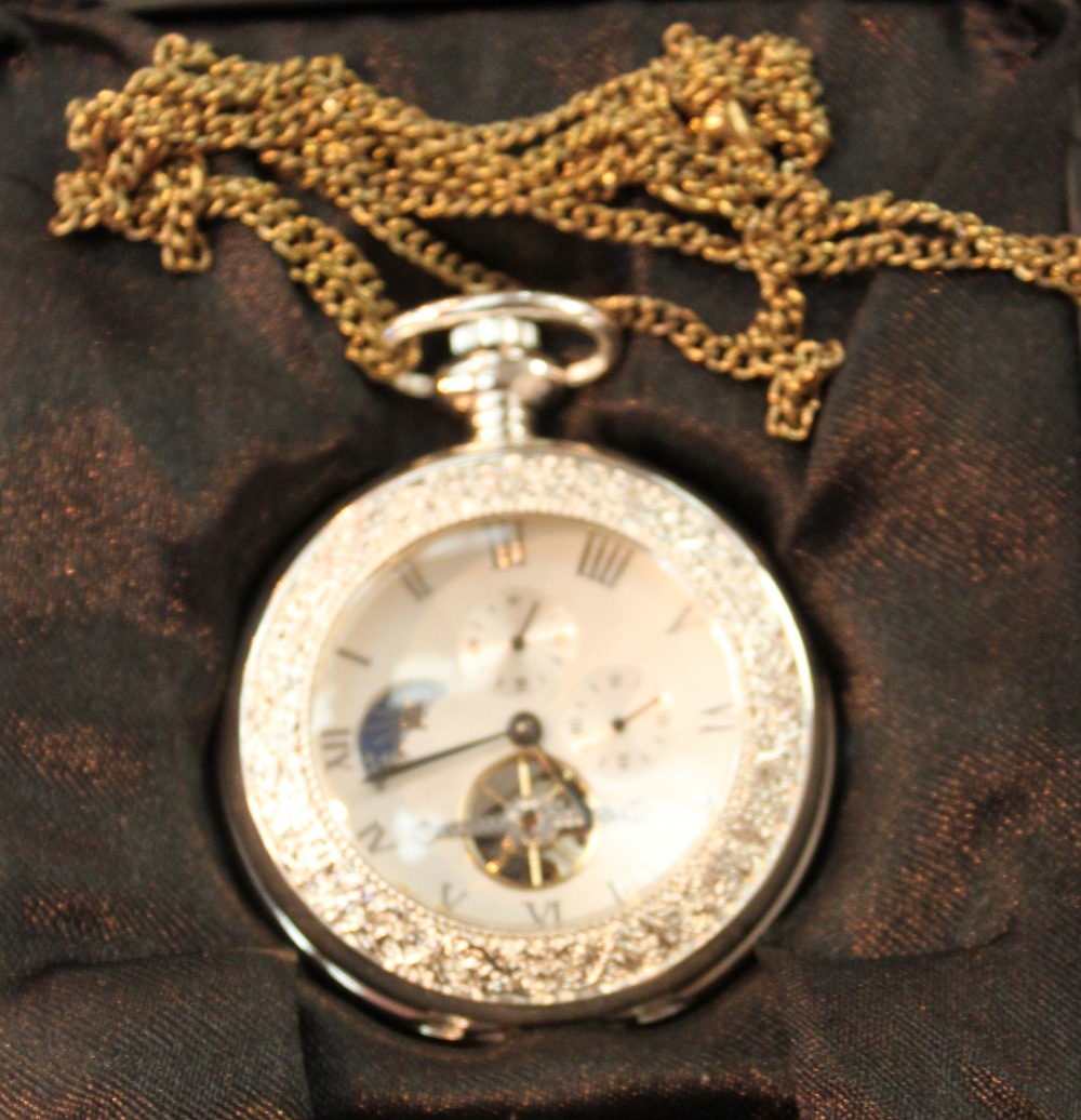 Heritage Collection Spirit of Time silver plated pocket watch, boxed