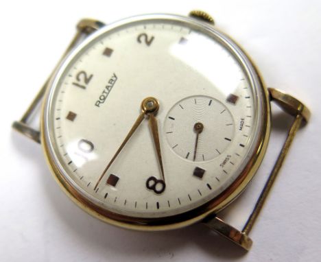 Gents 9ct cased Rotary wristwatch, the cream dial with subsidery dial at 6 o'clock