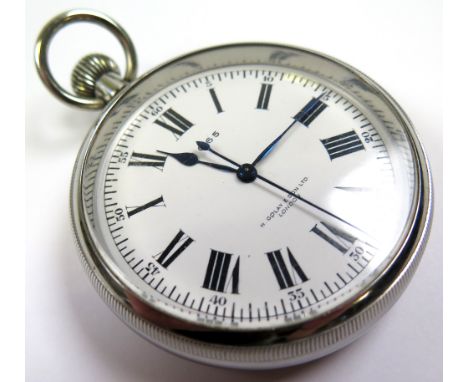 An early 20th Century Navy Deck / Pocket watch by H. Golay & Son Ltd London, the white enamel dial with makers name and watch