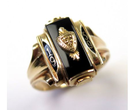 American College Ring Maine Township High School 1959 marked Spies 10K weight 6.5 grams