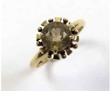 9ct Gold Ring set with Citrine size K weight 2.3 grams