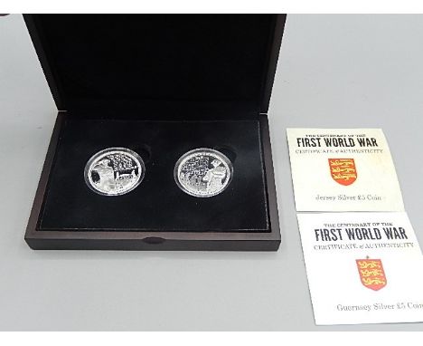 The centenary of the first world war Jersey and Guernsey £5 coin set