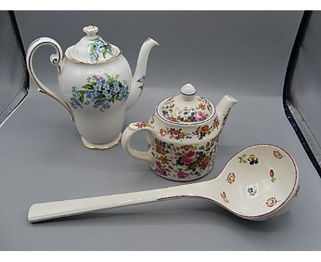 Sadler 'old chintz' teapot, Royal Standard 'forget me not' Villeroy and boch boxed ladle