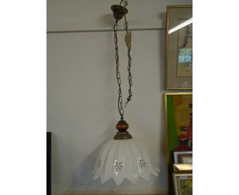 Hanging ceiling light with ceramic shade