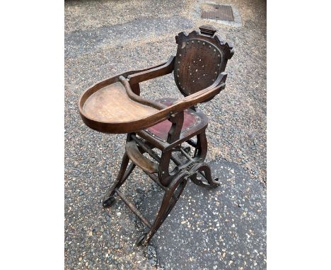 Vintage shield back high chair ( sold as collectors / display item)