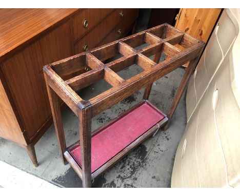 Antique oak stick stand
