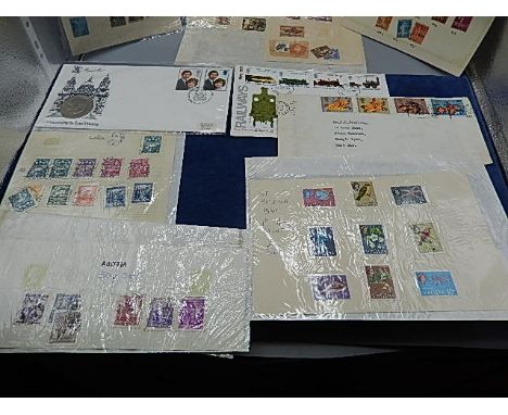 25 loose leaf pages of stamps, mostly France, some Latvia and u.s.a also 3 first day cover albums from late 70's and early 80