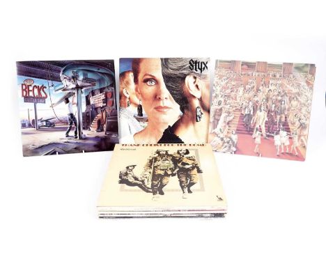 A collectors' bundle of mixed Rock LPs, artists to include: Rainbow; Styx; Rolling Stones; Led Zeppelin; The Who; Groundhogs;