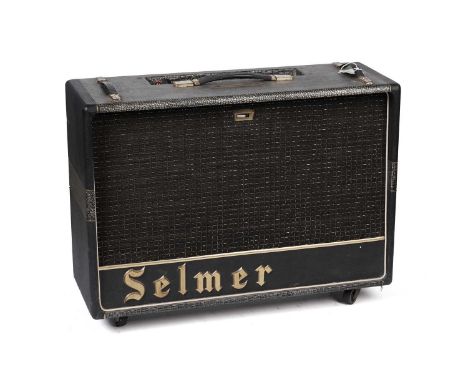 A vintage early 1960s Selmer Truvoice Zodiac Twin Thirty guitar amplifier, with 'croc skin' covering, twin channels with four