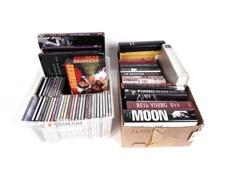 A collectors' bundle of music related books, subjects to include: Bob Dylan; Keith Moon; Neil Young; Jim Morrison; Julian Cop