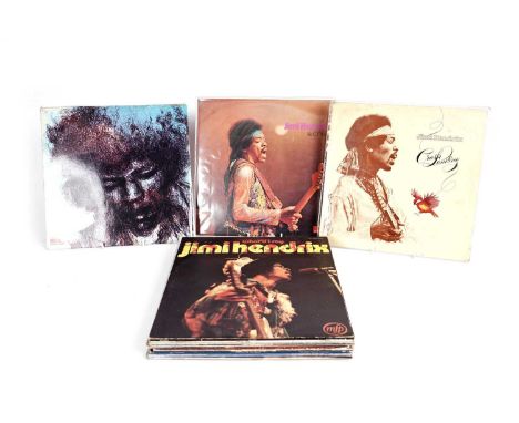 Jimi Hendrix LPs and 12" singles, to include: The Cry of Love; Smash Hits; War Heroes; Hendrix '66; What'd I Say; Hendrix in 