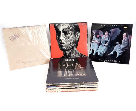 A collectors' bundle of mixed Rock LPs, artists to include: Rolling Stones; Kiss; AC/DC; Deep Purple; The Who; Black Sabbath;