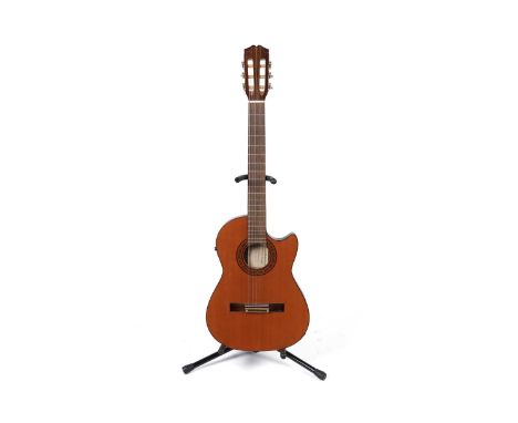 A Hohner TWB Classic-N electro-acoustic guitar, with solid mahogany body, cedar top, mahogany neck, fitted with under-saddle 